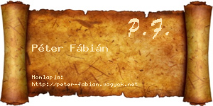 Péter Fábián névjegykártya